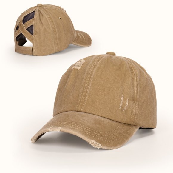 Faded Distressed Pony Back Baseball Cap NWOT - Picture 2 of 6